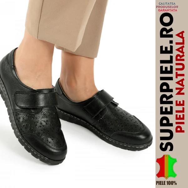 Chaussures décontractées en cuir véritable pour femmes avec velcro |RITTIZ|