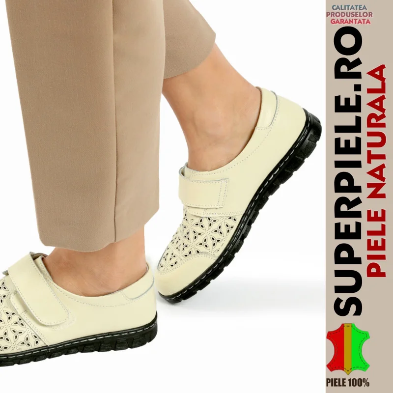 online winkel voor damesschoenen van echt leerBeige casual damesschoenen met zomerse vetersluiting |RITTIZ|-Natuurlijk leer