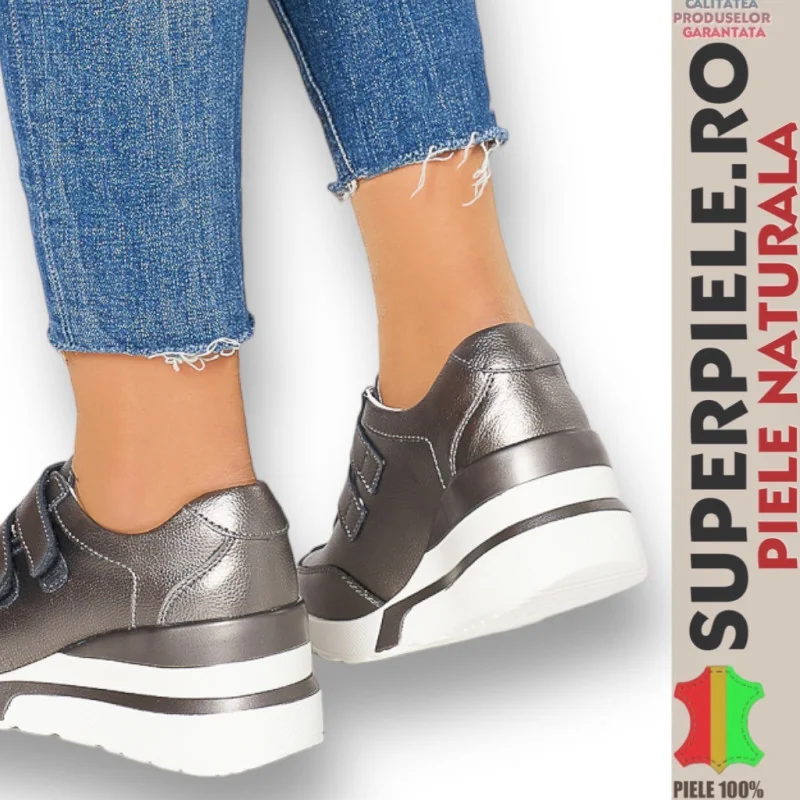 Scarpe in vera pelle |KUZI| Con piattaforma Chiusura con cinturino