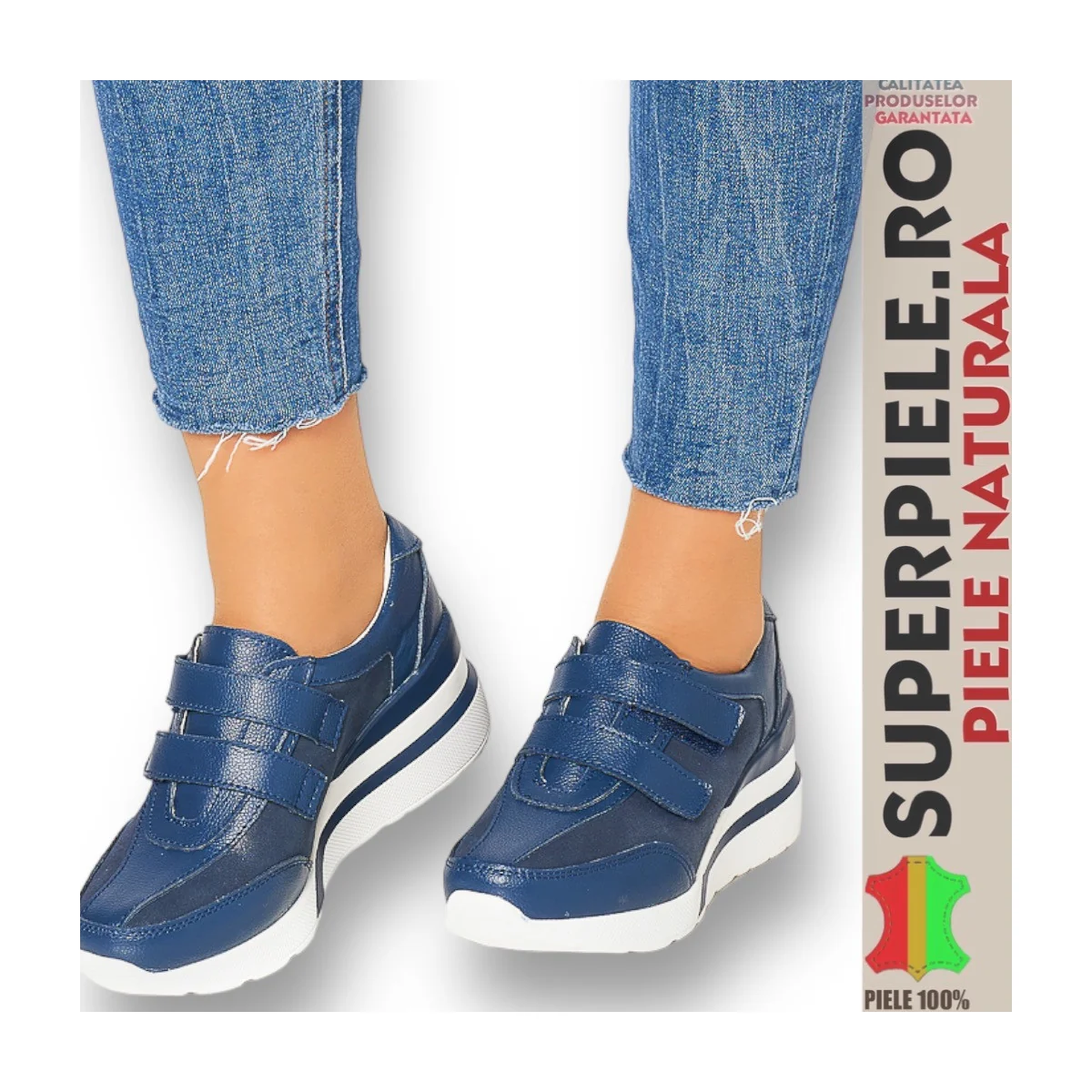 Scarpe in vera pelle |KUZI| Con piattaforma Chiusura con cinturino