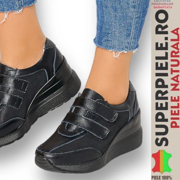 Scarpe in vera pelle |KUZI| Con piattaforma Chiusura con cinturino