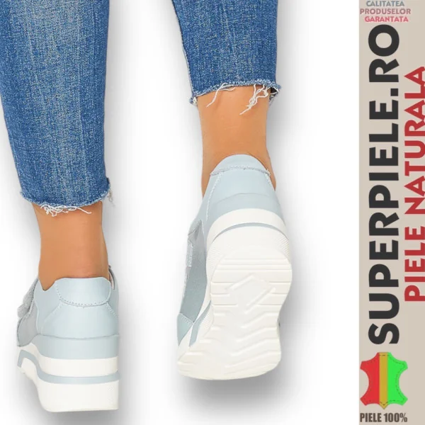 Scarpe in vera pelle |KUZI| Con piattaforma Chiusura con cinturino