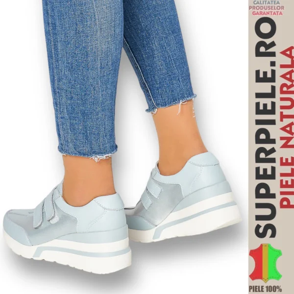 Scarpe in vera pelle |KUZI| Con piattaforma Chiusura con cinturino