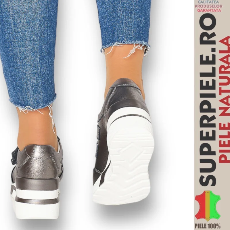 Scarpe in vera pelle |KUZI| Con piattaforma Chiusura con cinturino