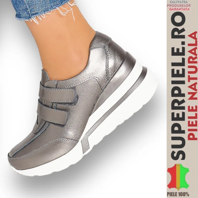 Scarpe in vera pelle |KUZI| Con piattaforma Chiusura con cinturino