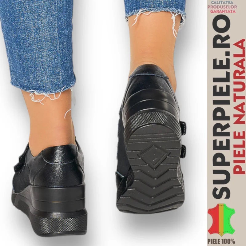 Scarpe in vera pelle |KUZI| Con piattaforma Chiusura con cinturino