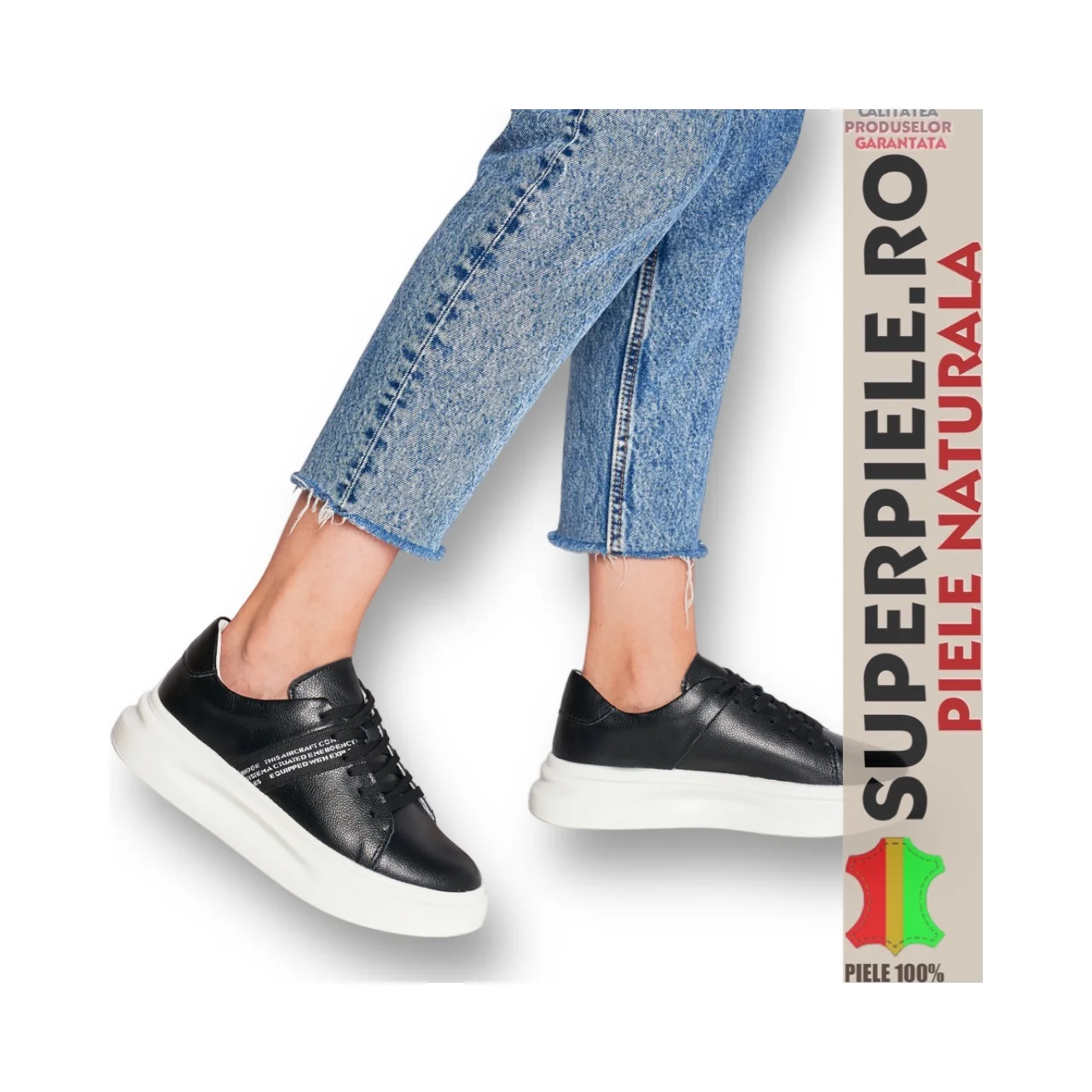 Casual παπούτσια από φυσικό δέρμα με χοντρή λευκή σόλα |BREKOVA|