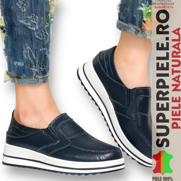Superpiele - Magazin Online de Încăltăminte-Genti din Piele NaturalăDamloafers i äkta läder med tjocka sulor |HERMEZA|