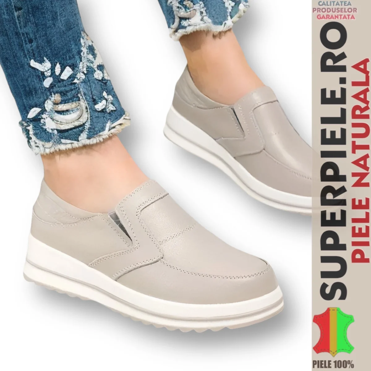Superpiele - Magazin Online de Încăltăminte-Genti din Piele NaturalăDamloafers i äkta läder med tjocka sulor |HERMEZA|