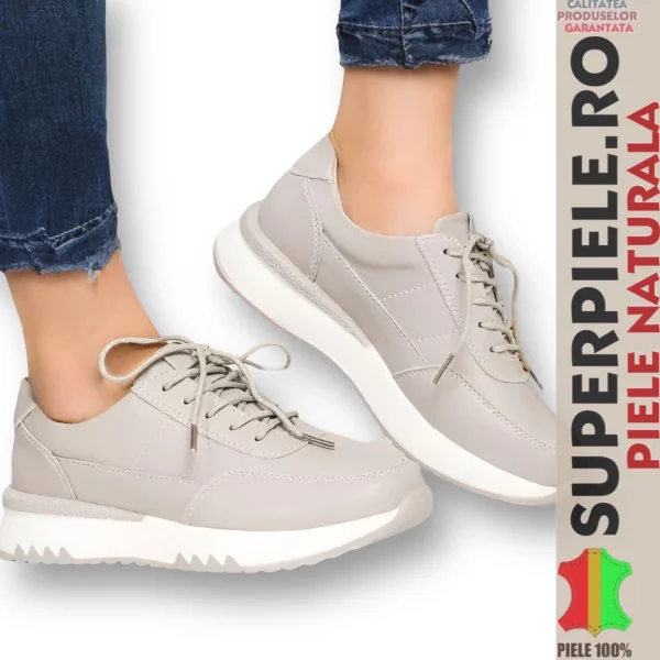 Superpiele - Magazin Online de Încăltăminte-Genti din Piele NaturalăSneakers piele naturala de dama cu inchidere siret |STILOZI|