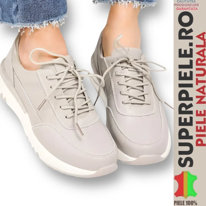 Superpiele - Magazin Online de Încăltăminte-Genti din Piele NaturalăSneakers piele naturala de dama cu inchidere siret |STILOZI|