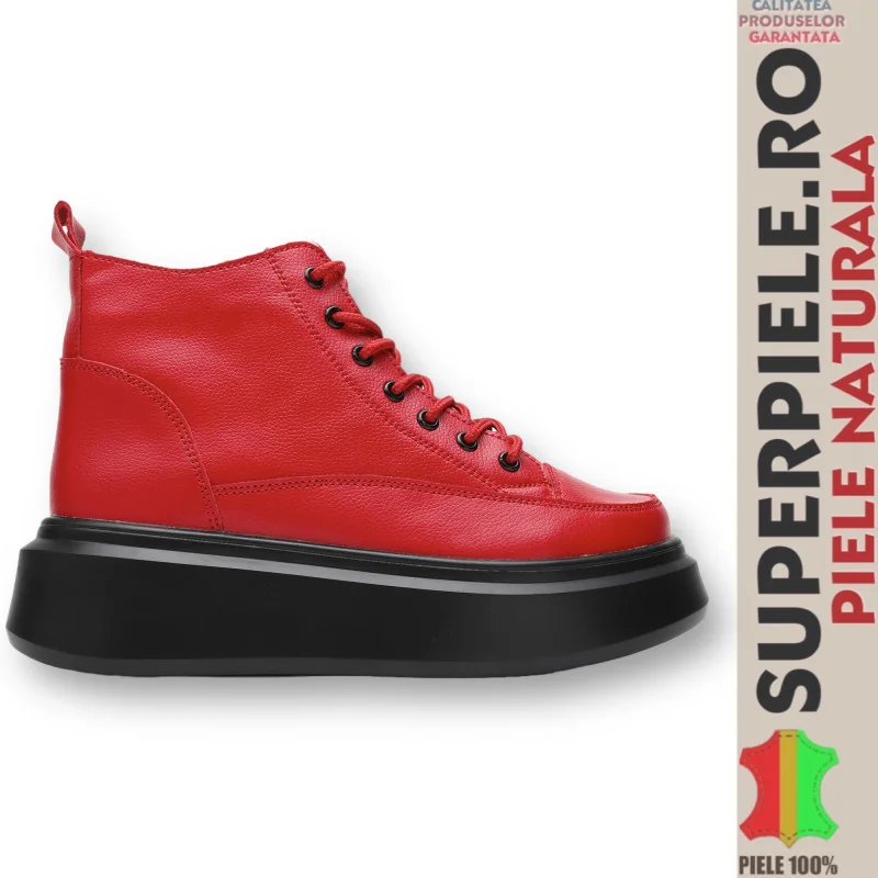 Damenstiefel mit Fellfutter, Naturleder, mit Schnürung und Reißverschluss |LATOS|
