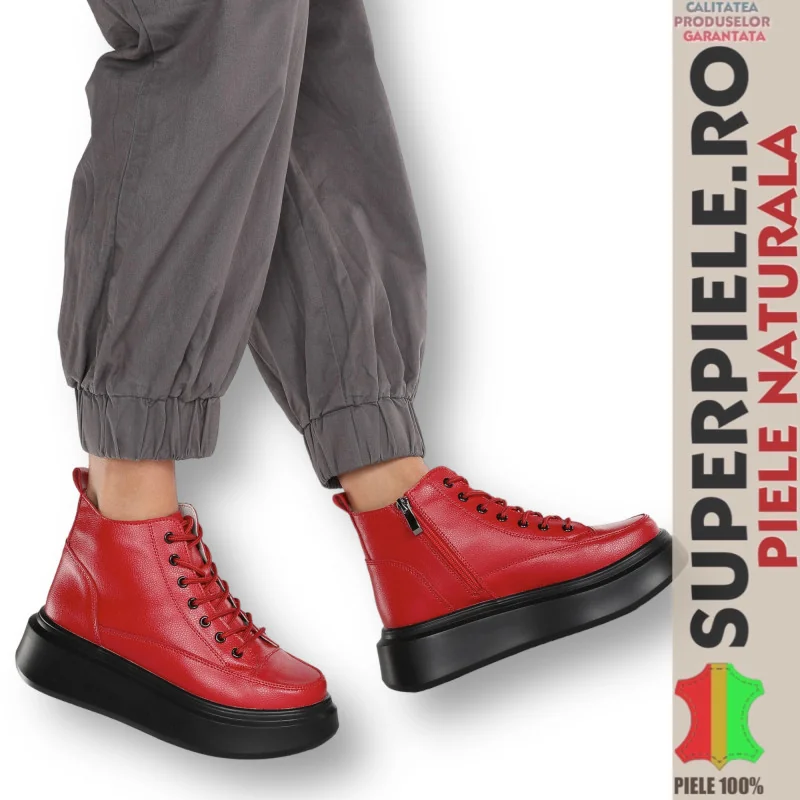 Damenstiefel mit Fellfutter, Naturleder, mit Schnürung und Reißverschluss |LATOS|