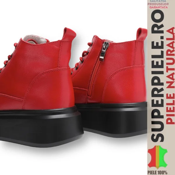 Damenstiefel mit Fellfutter, Naturleder, mit Schnürung und Reißverschluss |LATOS|