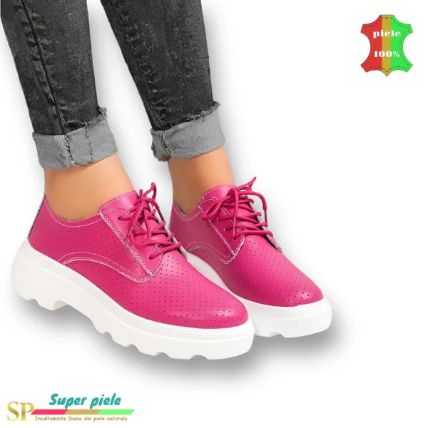 ležérna športová obuvPantofi Casual din Piele Naturală Întoarsă Cu toc mic F002-602