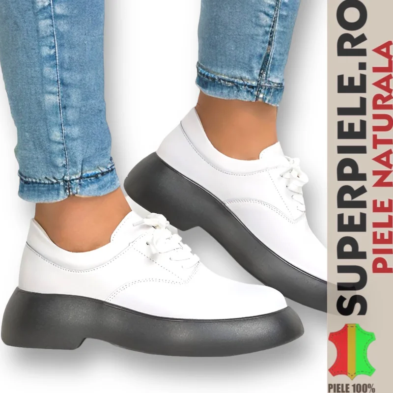 ΓΥΝΑΙΚΕΙΑ ΠΑΠΟΥΤΣΙΑ λευκά με μαύρη σόλα | Heidi | - ΦΥΣΙΚΟ ΔΕΡΜΑ