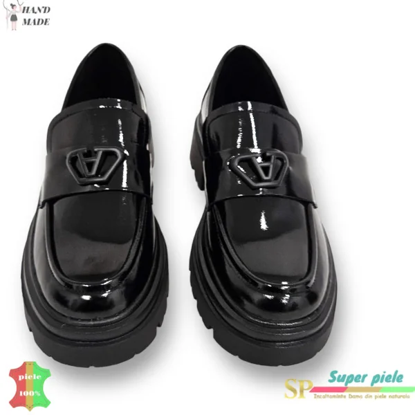 Handgefertigte glänzende Loafer aus echtem Leder |LIRANA|-6 Farben