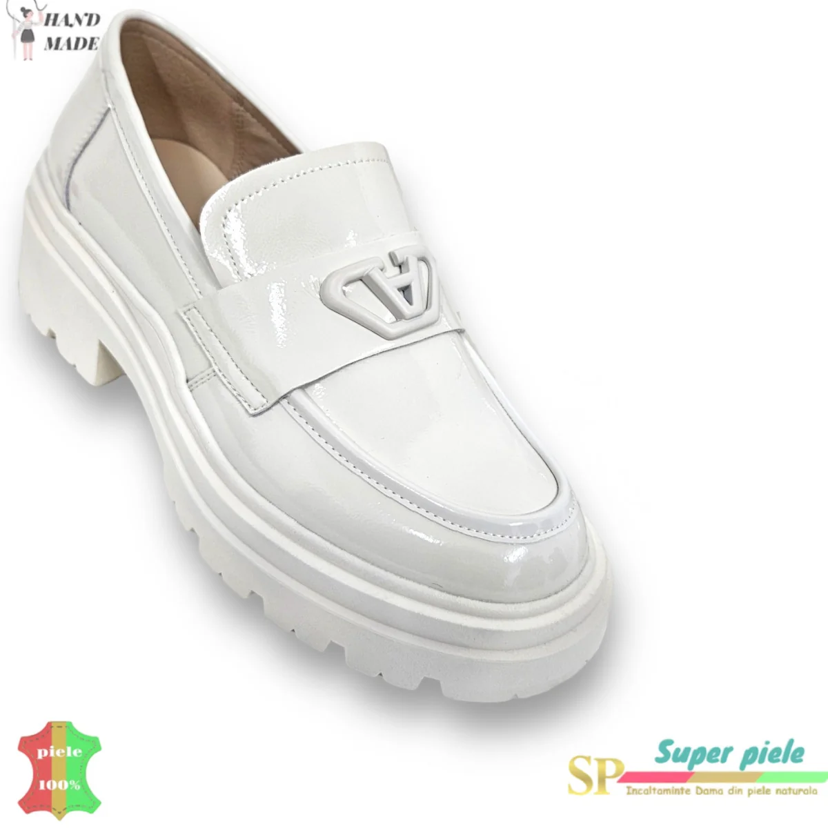 Handgefertigte glänzende Loafer aus echtem Leder |LIRANA|-6 Farben