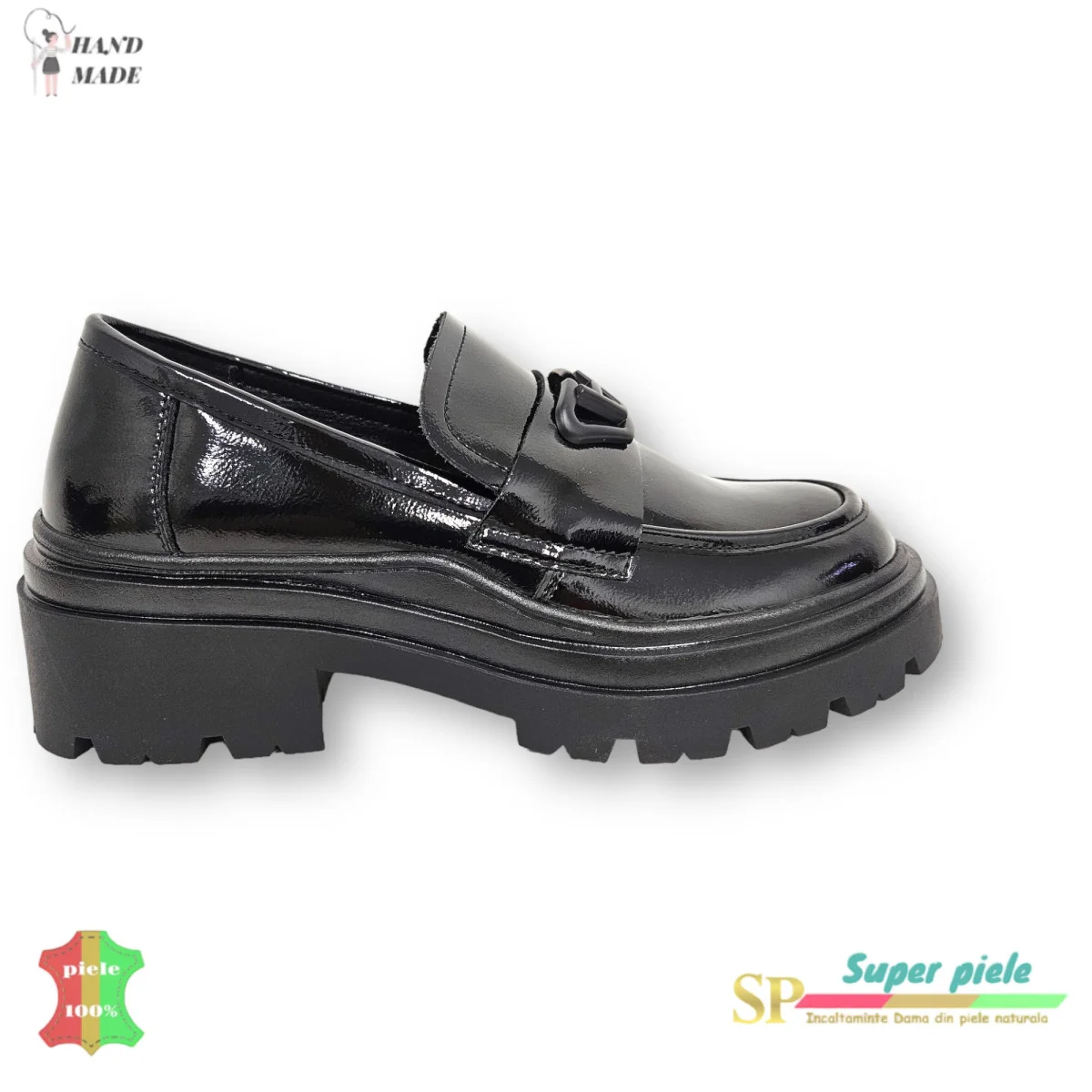 Handgefertigte glänzende Loafer aus echtem Leder |LIRANA|-6 Farben