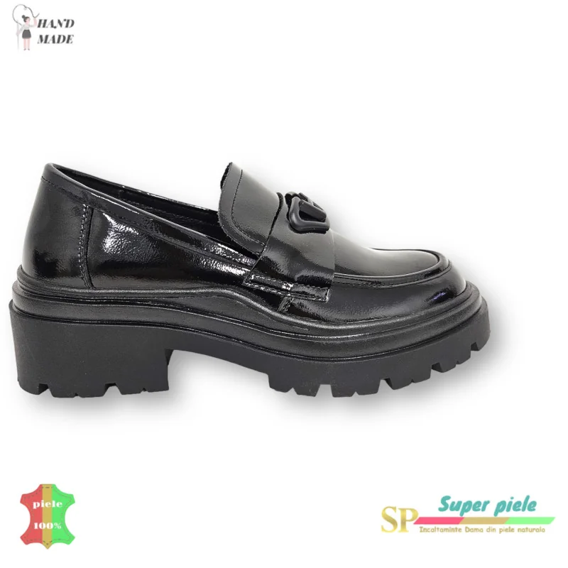 Handgefertigte glänzende Loafer aus echtem Leder |LIRANA|-6 Farben