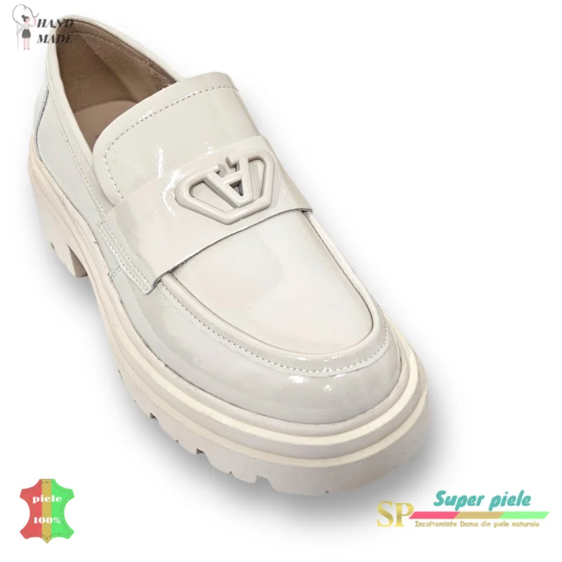Handgefertigte glänzende Loafer aus echtem Leder |LIRANA|-6 Farben