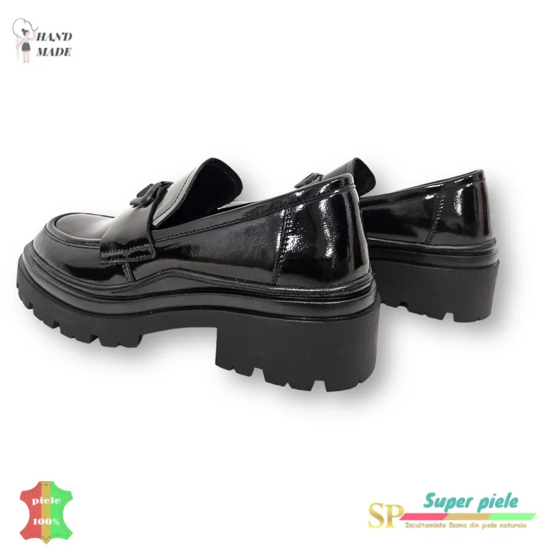 Handgefertigte glänzende Loafer aus echtem Leder |LIRANA|-6 Farben