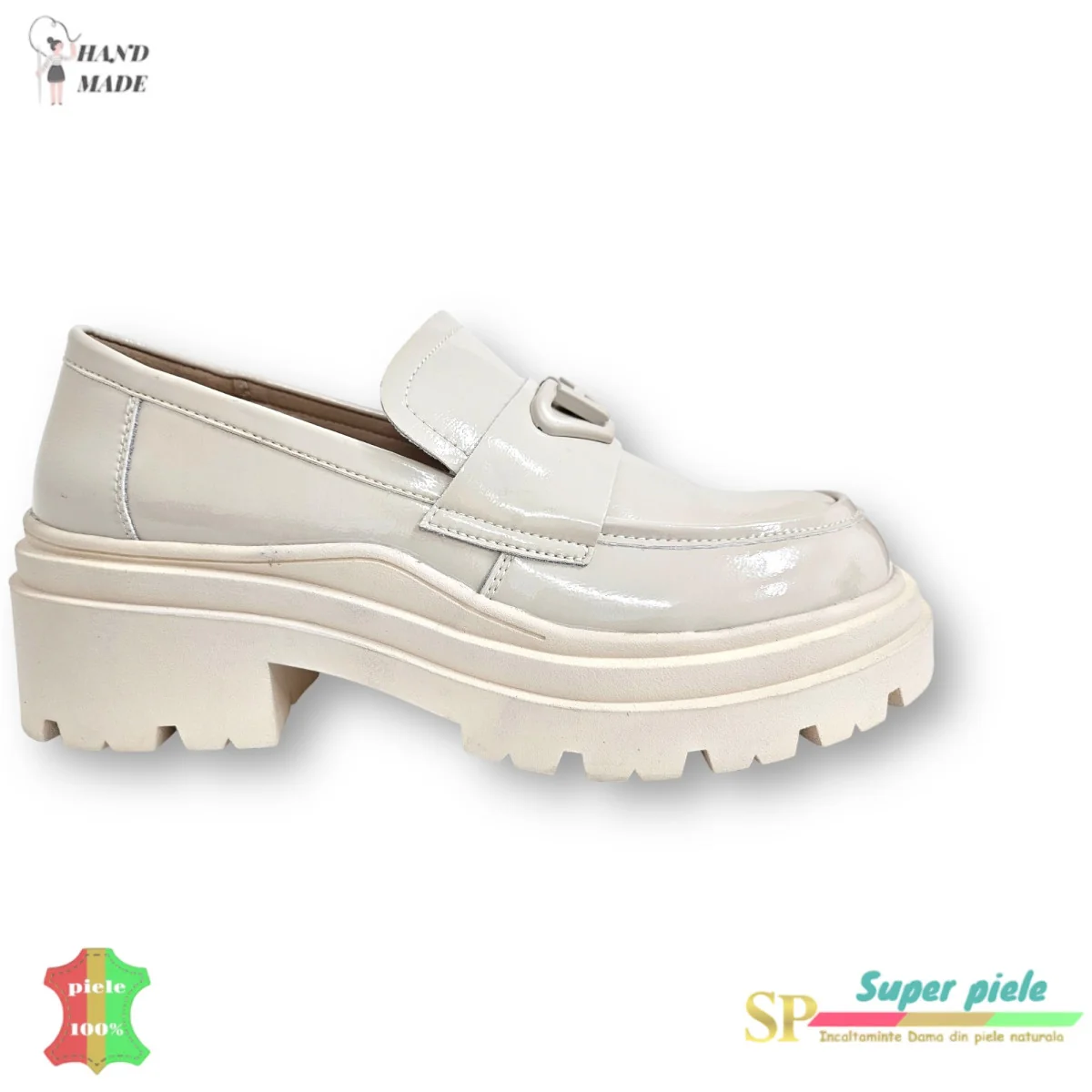 Handgefertigte glänzende Loafer aus echtem Leder |LIRANA|-6 Farben