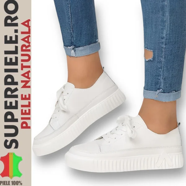 Bijele casual cipele |Hana| - Prirodna koža - 6 boja