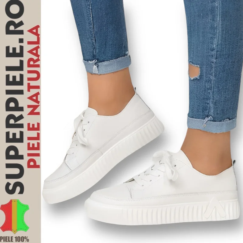 NieuwsWitte casual schoenen | Hana | - Natuurlijk leer - 6 kleuren