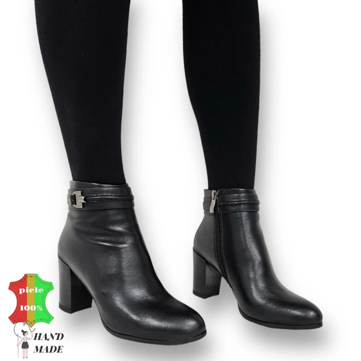 Eleganti stivaletti da donna, in pelle naturale, fatti a mano |DEPUTTI|