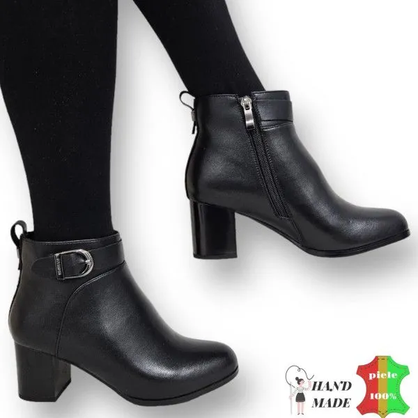Elegante handgefertigte Stiefeletten aus echtem Leder |MOZAVI|