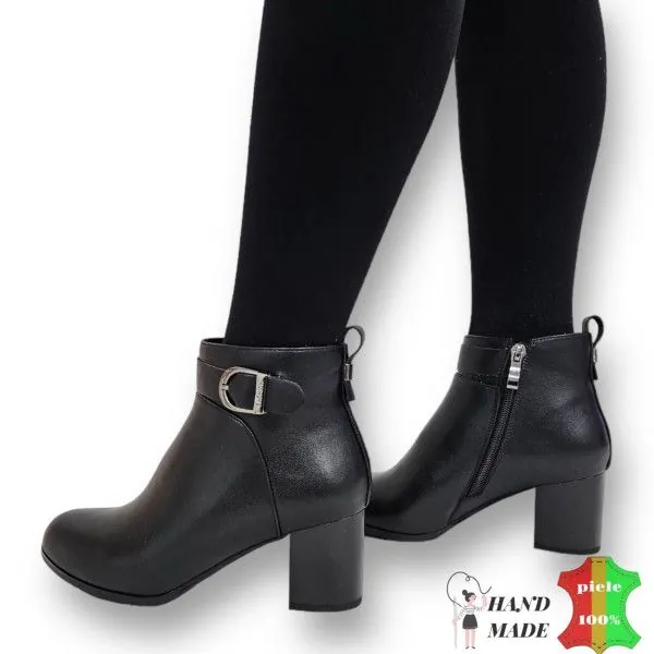 Elegante handgefertigte Stiefeletten aus echtem Leder |MOZAVI|