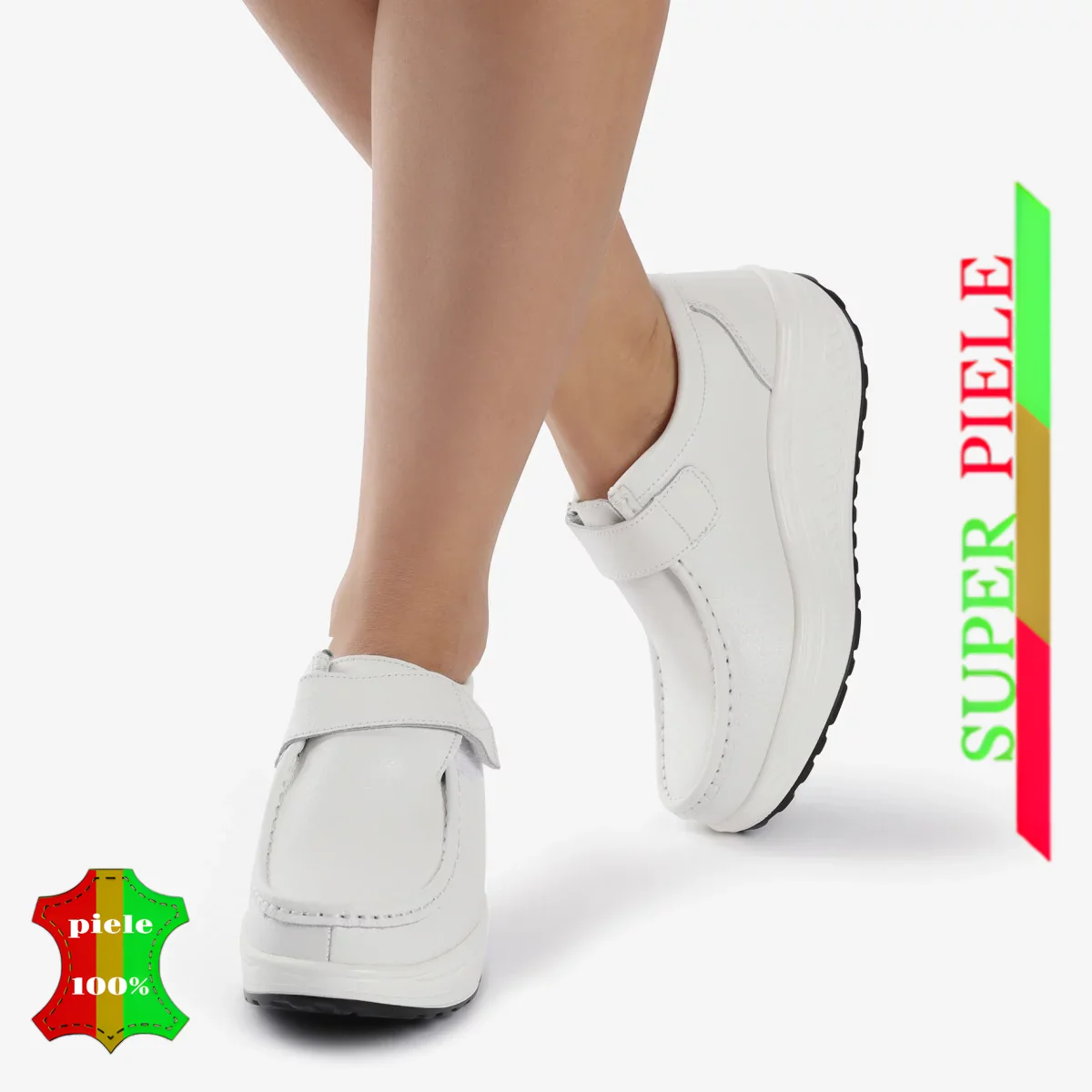 bailarinas y mocasinesZapatos casuales |SKALOBA|con plataforma-Piel natural