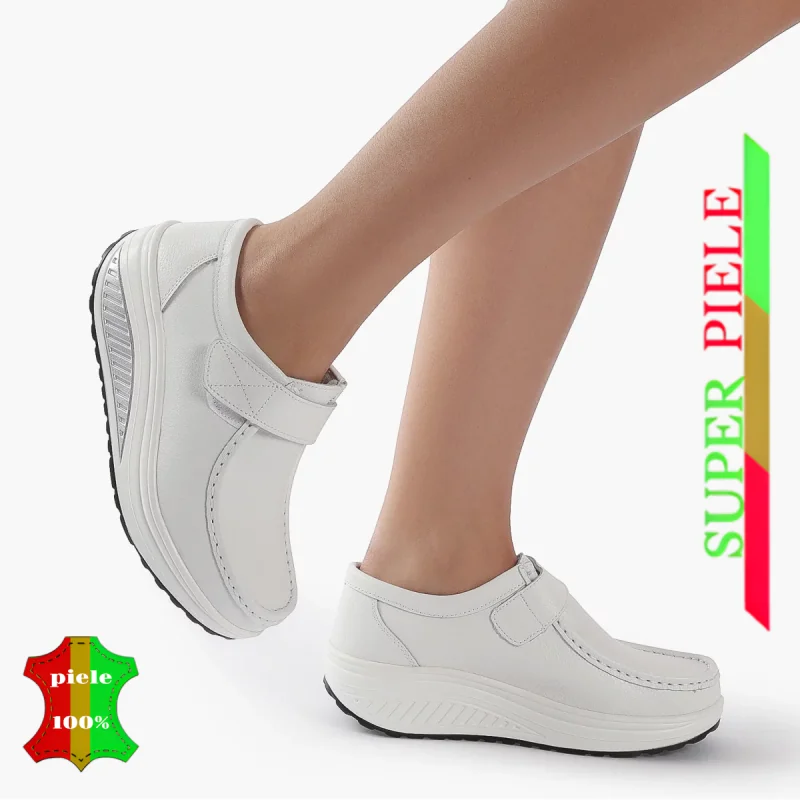 bailarinas y mocasinesZapatos casuales |SKALOBA|con plataforma-Piel natural