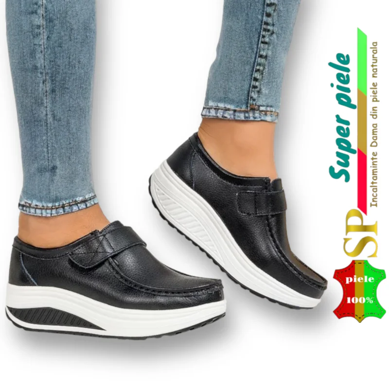 Buty casualowe |SKALOBA|na platformie-Skóra naturalna