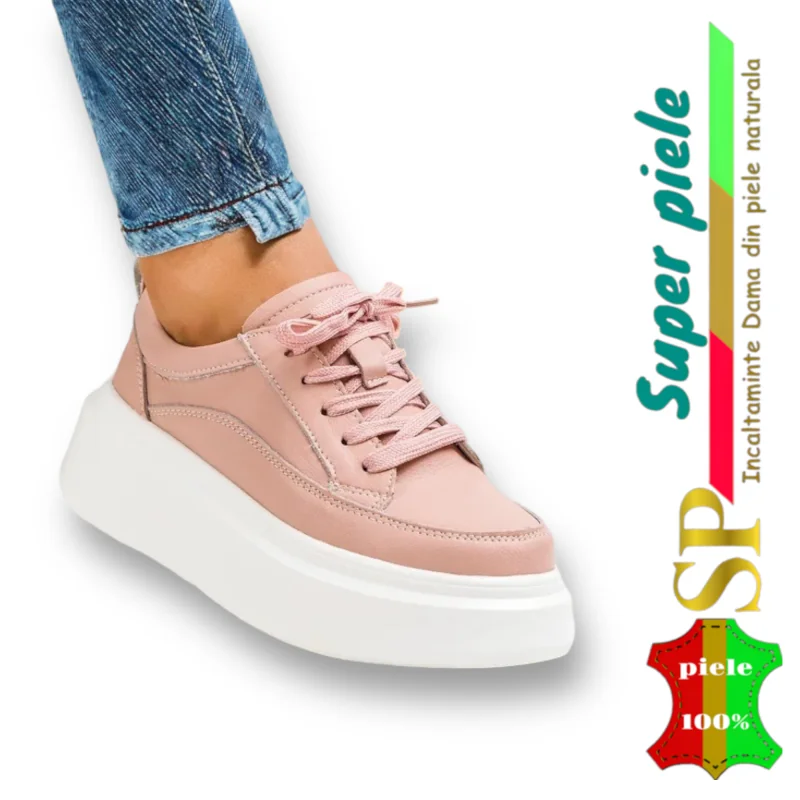 CHAUSSURES DÉCONTRACTÉES Femme Rose | Laura | Cuir naturel