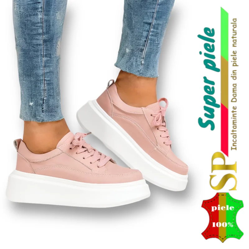 CHAUSSURES DÉCONTRACTÉES Femme Rose | Laura | Cuir naturel