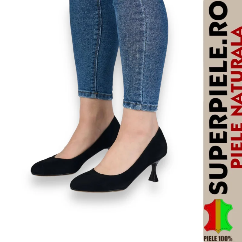 Superpiele - Magazin Online de Încăltăminte-Genti din Piele NaturalăEleganta svarta mockaskor med låg klack |MIVOLLI|