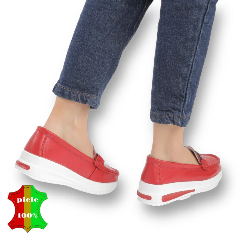 Damen Loafer, Naturleder mit Plateau |PRIMOZA|