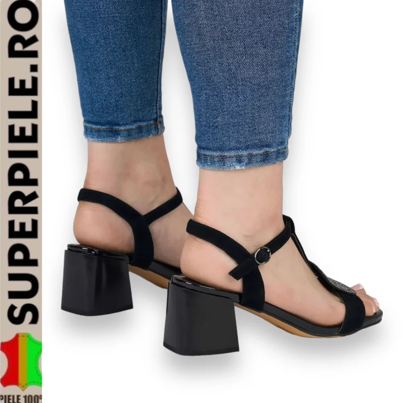 Superpiele - Magazin Online de Încăltăminte-Genti din Piele Naturalăsandale piele naturala cu toc gros si strasuri |STABIMO|