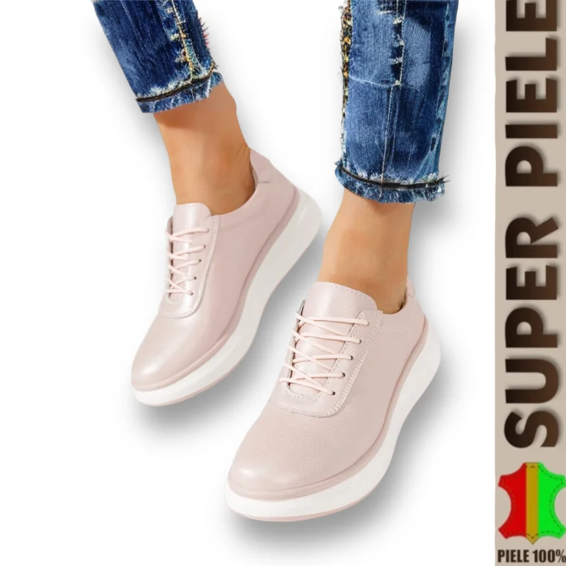 Tienda online de zapatos de piel auténtica para mujer.Zapatos casual de piel natural con cordones |RIDIMOZA|
