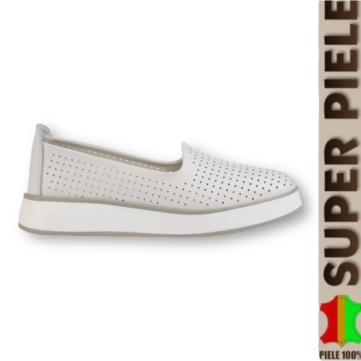 Balerini Bleumarin piele naturala perforati cu talpa groasa |SILOVO|