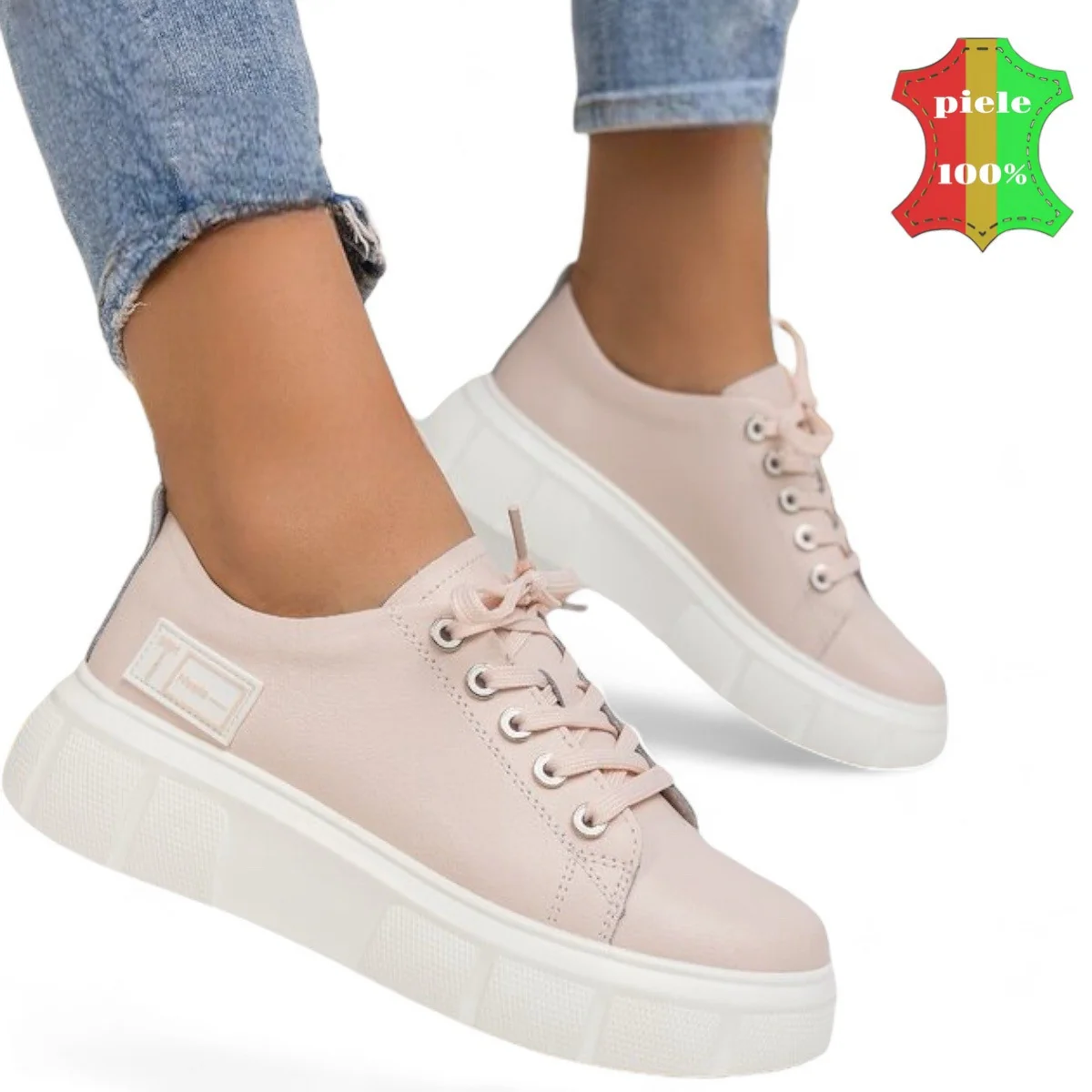 Pantofi casual-sportVARDAGSKORA I LÄDER |Camelia|-ROSA