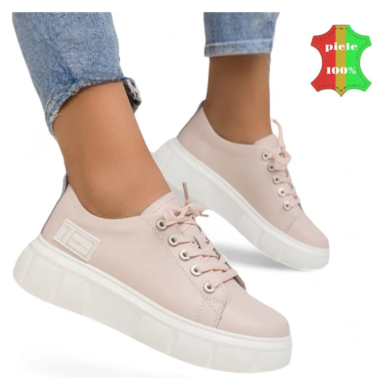 Pantofi casual-sportVARDAGSKORA I LÄDER |Camelia|-ROSA