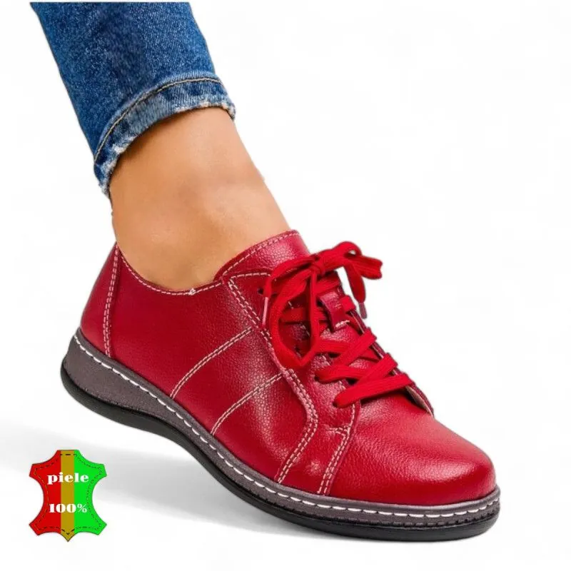 SCARPE CASUAL VERA PELLE Rosso |ZIKONA|