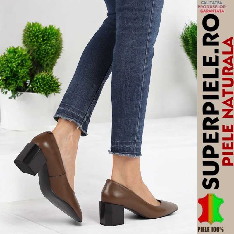 elegante Echtlederschuhe mit spitzer Spitze, dickem Absatz |ROZOZY|
