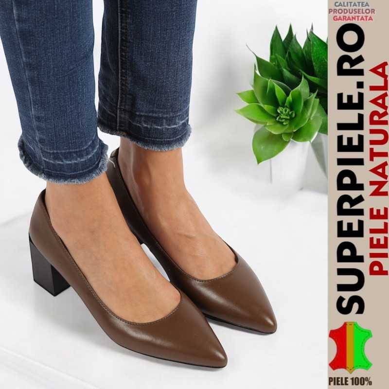 elegante Echtlederschuhe mit spitzer Spitze, dickem Absatz |ROZOZY|