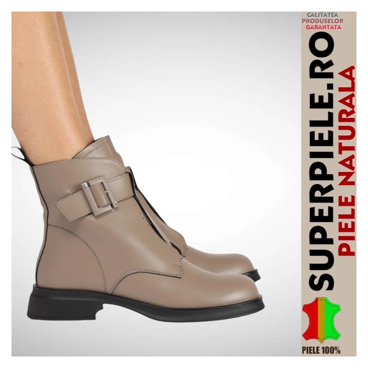 Damen Casual Stiefeletten aus Naturleder mit elastischem Einsatz und Reißverschluss |TRIOVOKA|