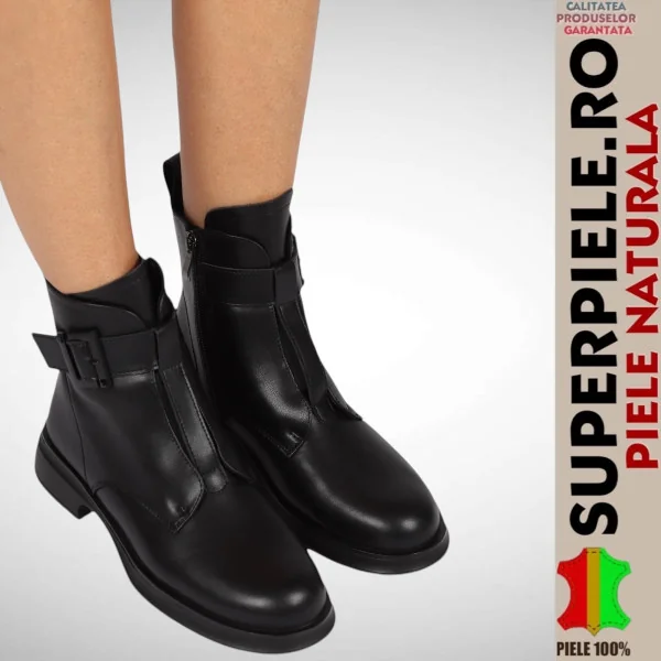 Balerini albi piele naturala perforati cu talpa groasa |SILOVO|
