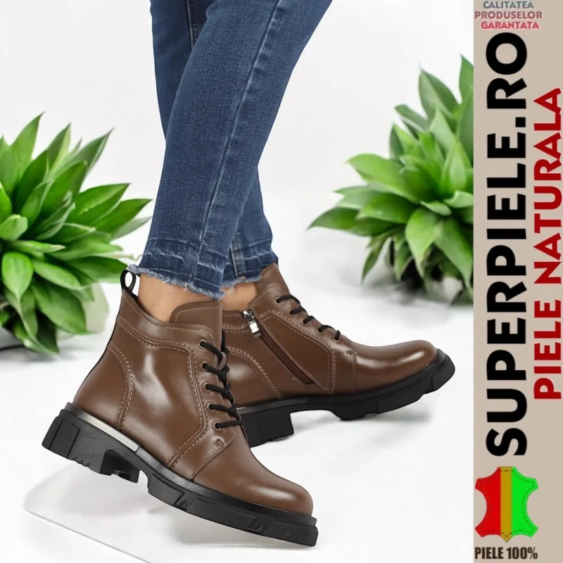 Superpiele - Magazin Online de Încăltăminte-Genti din Piele NaturalăGhete piele naturala cu talpa groasa, închidere șiret si fermoar |SIROKA|